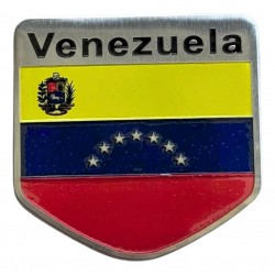 EMBLEMA BANDERA VENEZUELA METAL 5x5cm (RCR)